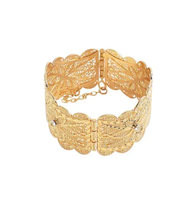 Sohi Women's Gold Intricate Metallic Bracelet