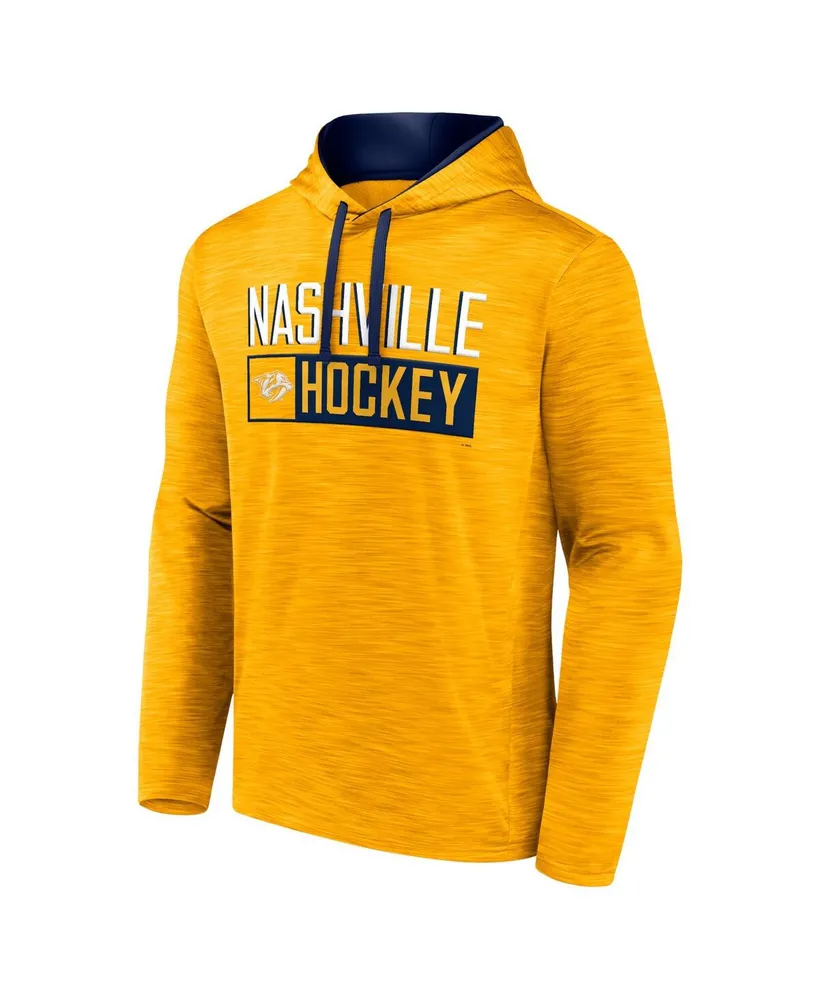 Men's Fanatics Heather Gold Nashville Predators Close Shave Pullover Hoodie