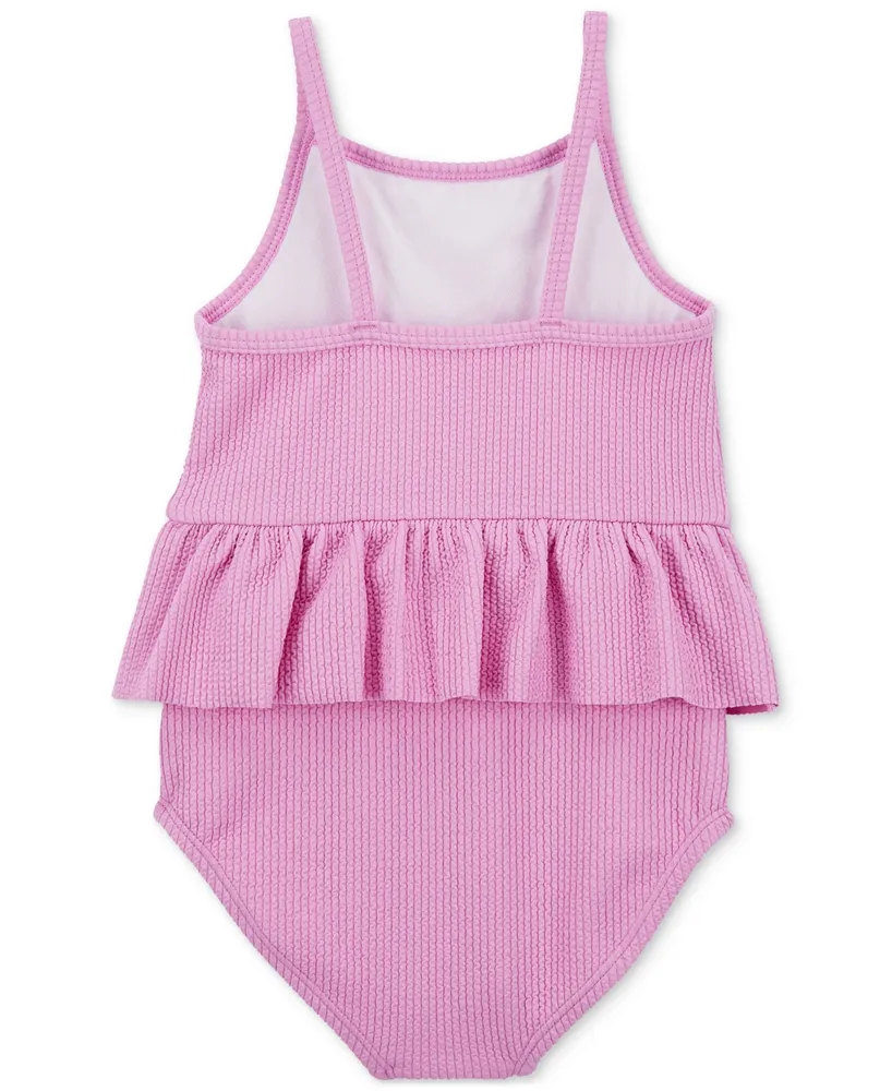 Carter's Toddler Girls Ribbed Ruffled One-Piece Swimsuit