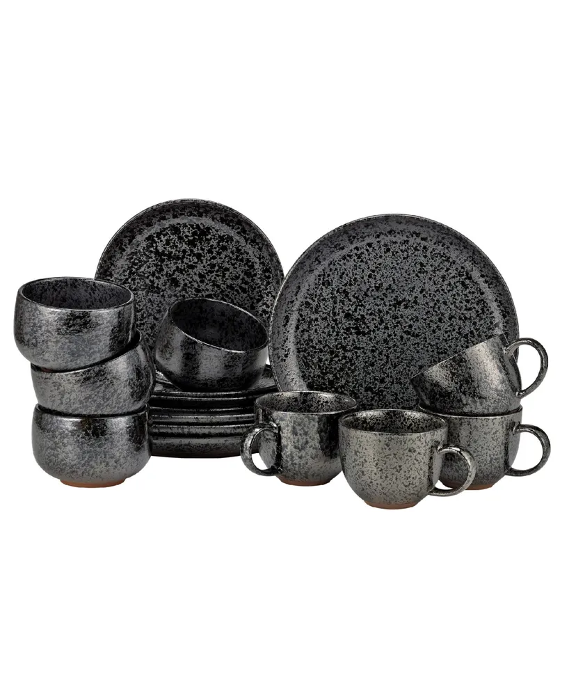 over&back Noir 16 Piece Dinnerware Set