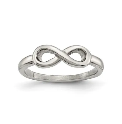 Chisel Stainless Steel Polished Infinity Symbol Ring
