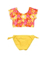 Toddler, Child Girl Pop of Sunshine Crop Ss Rash Top Set