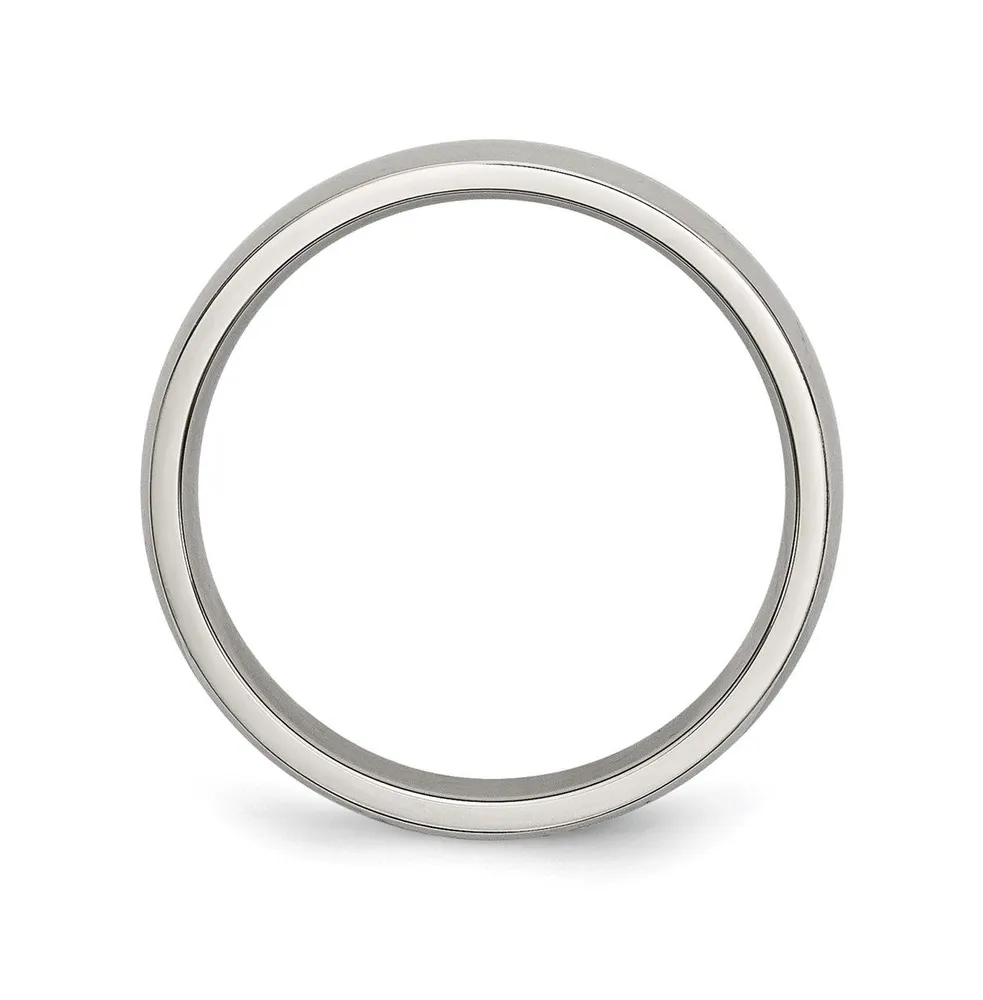 Chisel Stainless Steel Polished 4mm Half Round Band Ring