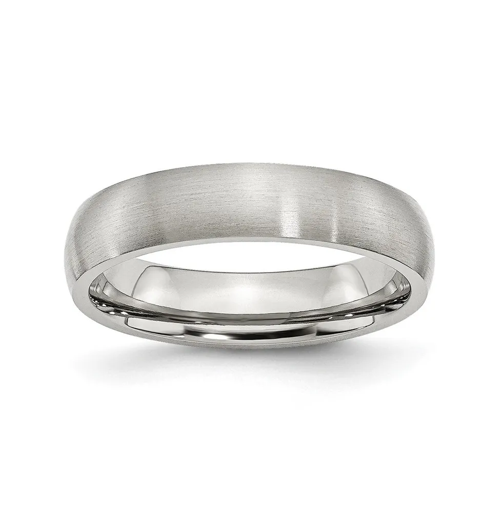 Chisel Stainless Steel Brushed 5mm Half Round Band Ring