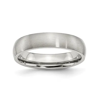 Chisel Stainless Steel Brushed 5mm Half Round Band Ring