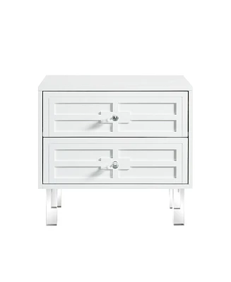 Inspired Home Gillian Mdf Lacquer-Finish Lucite Leg Side Table