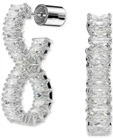 Swarovski Rhodium-Plated Baguette Crystal Infinity Drop Earrings