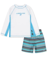 Laguna Little Boys Sundown Stripe Out 2-Pc. Swim Top & Trunks Set