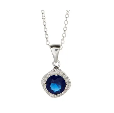Windsor Necklace With Blue Crystal Pendant Necklace