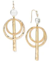 Style & Co Gold-Tone Circular Linear Drop Earrings, Created for Macy's