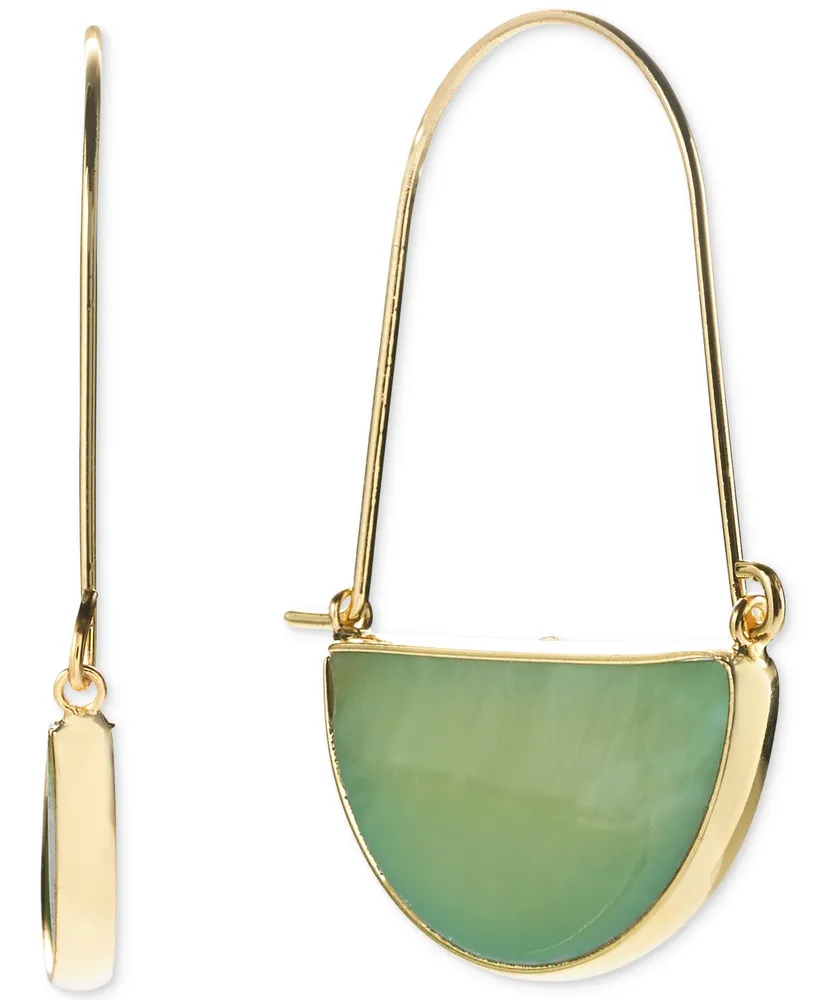 Style & Co Gold-Tone Half Circle Stone Earrings, Created for Macy's