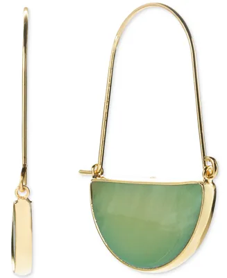 Style & Co Gold-Tone Half Circle Stone Earrings, Created for Macy's