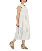 Style & Co Petite Ruffled Shine Midi Dress, Created for Macy's