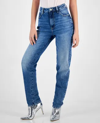 Guess Women's Straight High Rise Mom Jeans