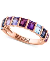 Effy Multi-Gemstone Emerald-Cut Band (2-1/10 ct. t.w.) in 14k Rose Gold