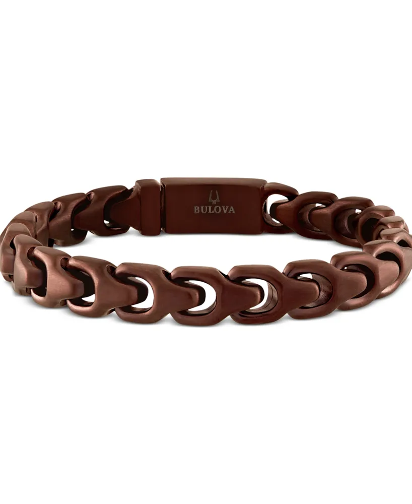 Bulova Brown-Tone Ip Stainless Steel Link Bracelet