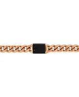 Bulova Black & Rose Gold-Tone Ip Stainless Steel Link 22" Necklace