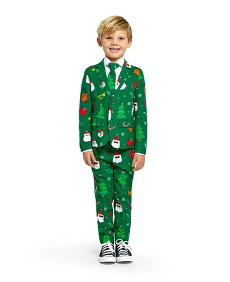 OppoSuits Toddler and Little Boys Festivity Christmas Party Outfit Including Blazer, Pants Tie Suit Set