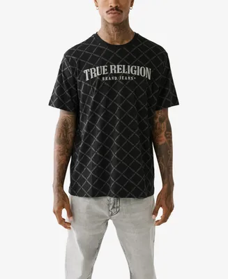 True Religion Men's Monogram Arch Short Sleeve Relaxed T-shirt