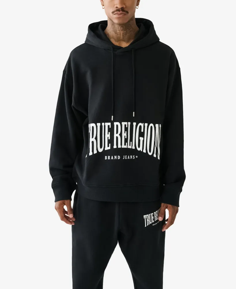 True Religion Men's Relaxed Stretch Arch Hoodie