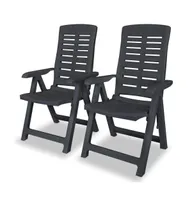 Reclining Patio Chairs 2 pcs Plastic Anthracite