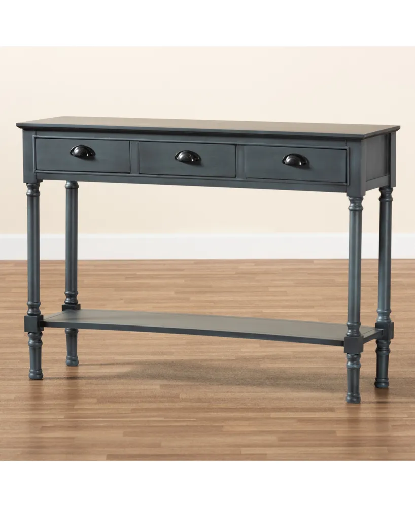 Baxton Studio Garvey French Provincial Finished Wood 3-Drawer Entryway Console Table