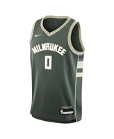 Big Boys Nike Damian Lillard Hunter Green Milwaukee Bucks Swingman Jersey - Icon Edition