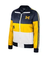 Women's The Wild Collective Maize Michigan Wolverines Color-Block Puffer Full-Zip Jacket