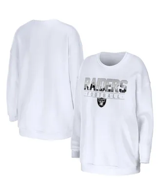 Women's Wear by Erin Andrews White Las Vegas Raiders Domestic Pullover Sweatshirt