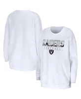 Women's Wear by Erin Andrews White Las Vegas Raiders Domestic Pullover Sweatshirt