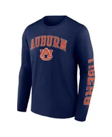 Men's Fanatics Navy Distressed Auburn Tigers Arch Over Logo Long Sleeve T-shirt