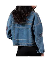 Women's G-iii 4Her by Carl Banks Houston Texans First Finish Medium Denim Full-Button Jacket