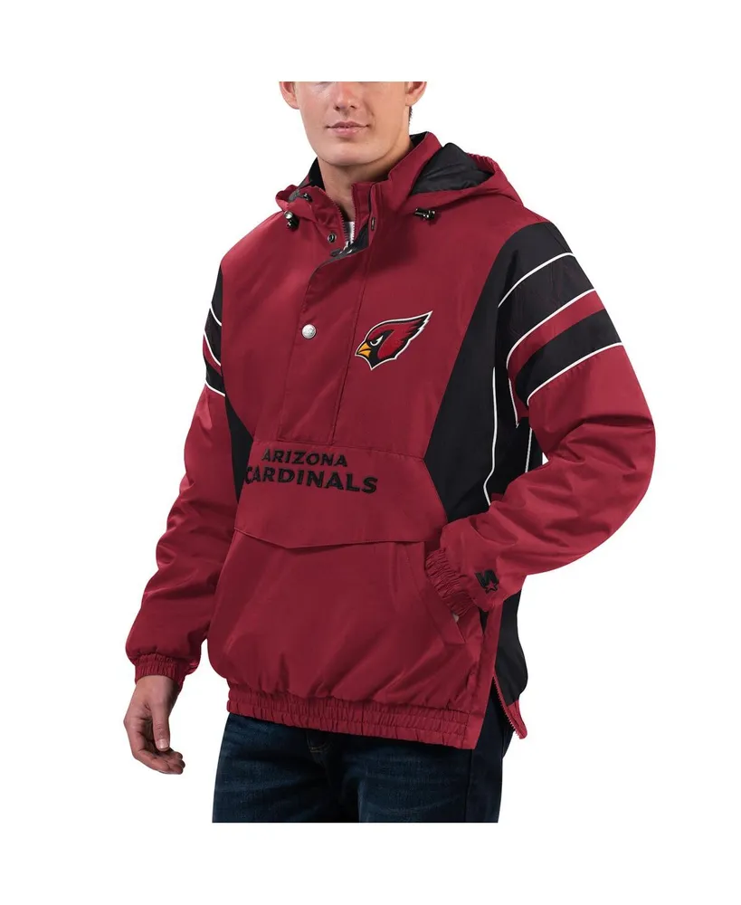 Men's Starter Cardinal, Black Arizona Cardinals Home Team Half-Zip Hoodie Jacket