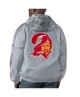 Men's Starter Gray Distressed Tampa Bay Buccaneers Thursday Night Gridiron Throwback Full-Zip Jacket