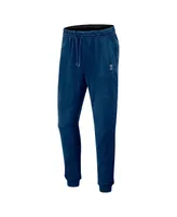 Men's Fanatics Heather Deep Sea Blue Seattle Kraken Authentic Pro Fleece Sweatpants