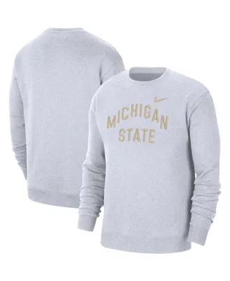Men's Nike White Michigan State Spartans Campus Pullover Sweatshirt