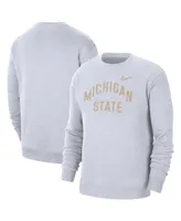 Men's Nike White Michigan State Spartans Campus Pullover Sweatshirt