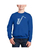 Sax - Big Boy's Word Art Crewneck Sweatshirt