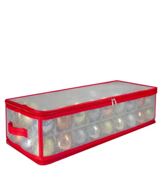 Northlight 29" Transparent Zip Up Christmas Storage Box, Holds 80 Ornaments