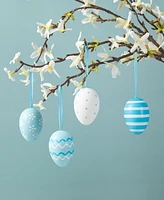 Glitzhome 24 Pack 2.25" H Easter Plastic Eggs, 12 of Each in Gauze Bag