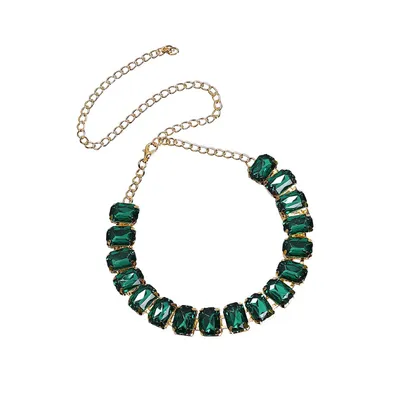 Sohi Women's Green Stone Strand Necklace