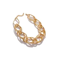 Sohi Women's Gold Metallic Chainlink Necklace