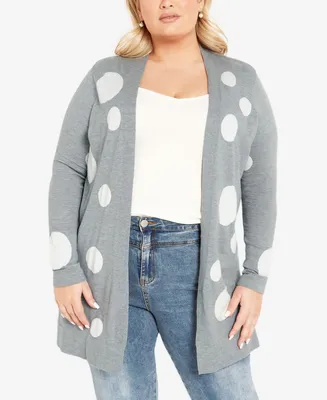 Avenue Plus Size Spot It Longline Cardigan Sweater