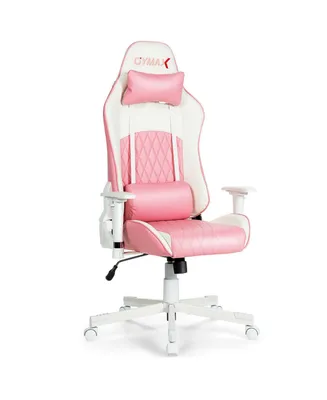 Ergonomic High Back Computer Desk Chair with Headrest and Lumbar Support-Pink