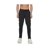 Campus Sutra Men's Black Horizontal Striped Casual Joggers