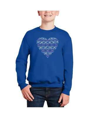 Xoxo Heart - Big Boy's Word Art Crewneck Sweatshirt