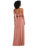 Women's Tie-Back Cutout Maxi Dress with Front Slit