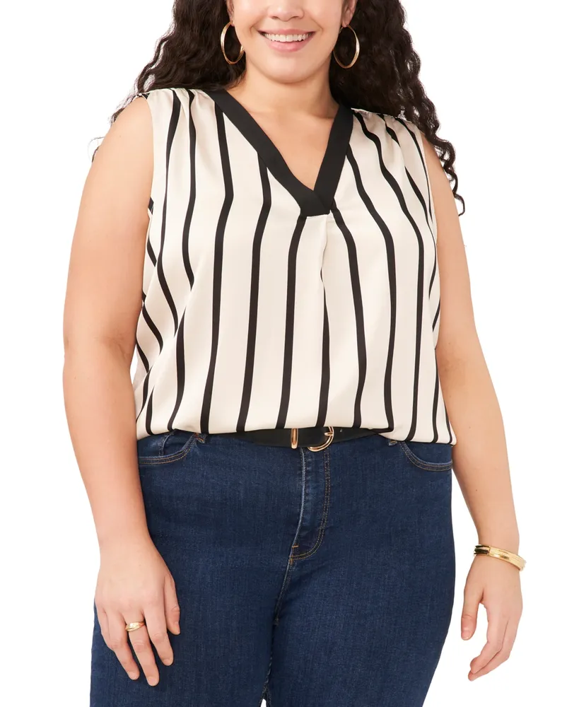 Vince Camuto Plus Size V-Neck Sleeveless Blouse