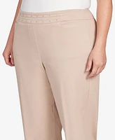 Alfred Dunner Plus Neutral Territory Embellished Waist Short Length Pants