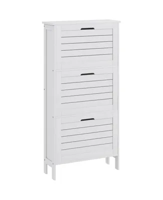 Homcom Modern Shoe Cabinet with 3 Flip Drawers for 6 Pairs, White